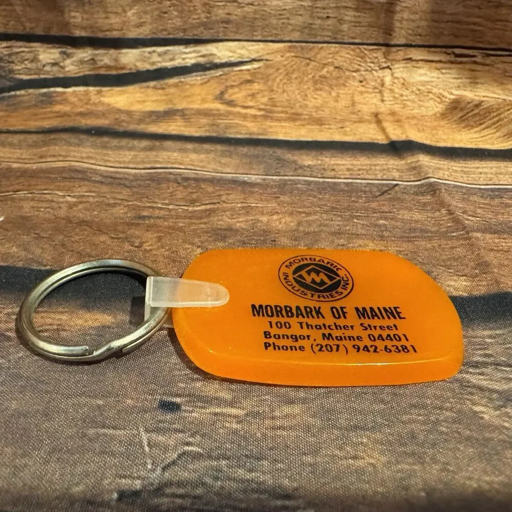 Vintage Morbark of Maine Keychain Bangor Forestry Heavy Equipment Advertising